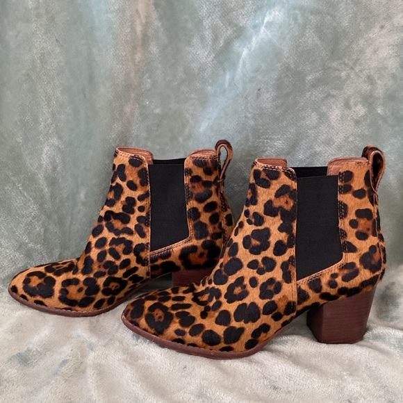 The Regan Boot by Madewell - Faux Leopard Calf Fur Women’s Size 7.5 - Picture 2 of 9